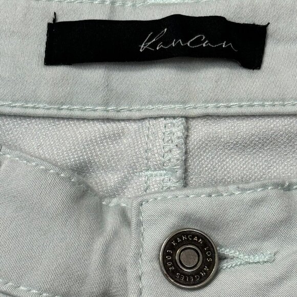 KanCan Womens Size 5/26 Mint Green Skinny Jeans Raw Hem Ankle Zipper Low Rise - Picture 5 of 14